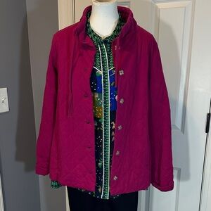 Lands' End Women's Magenta Quilted cotton Puffer Jacket